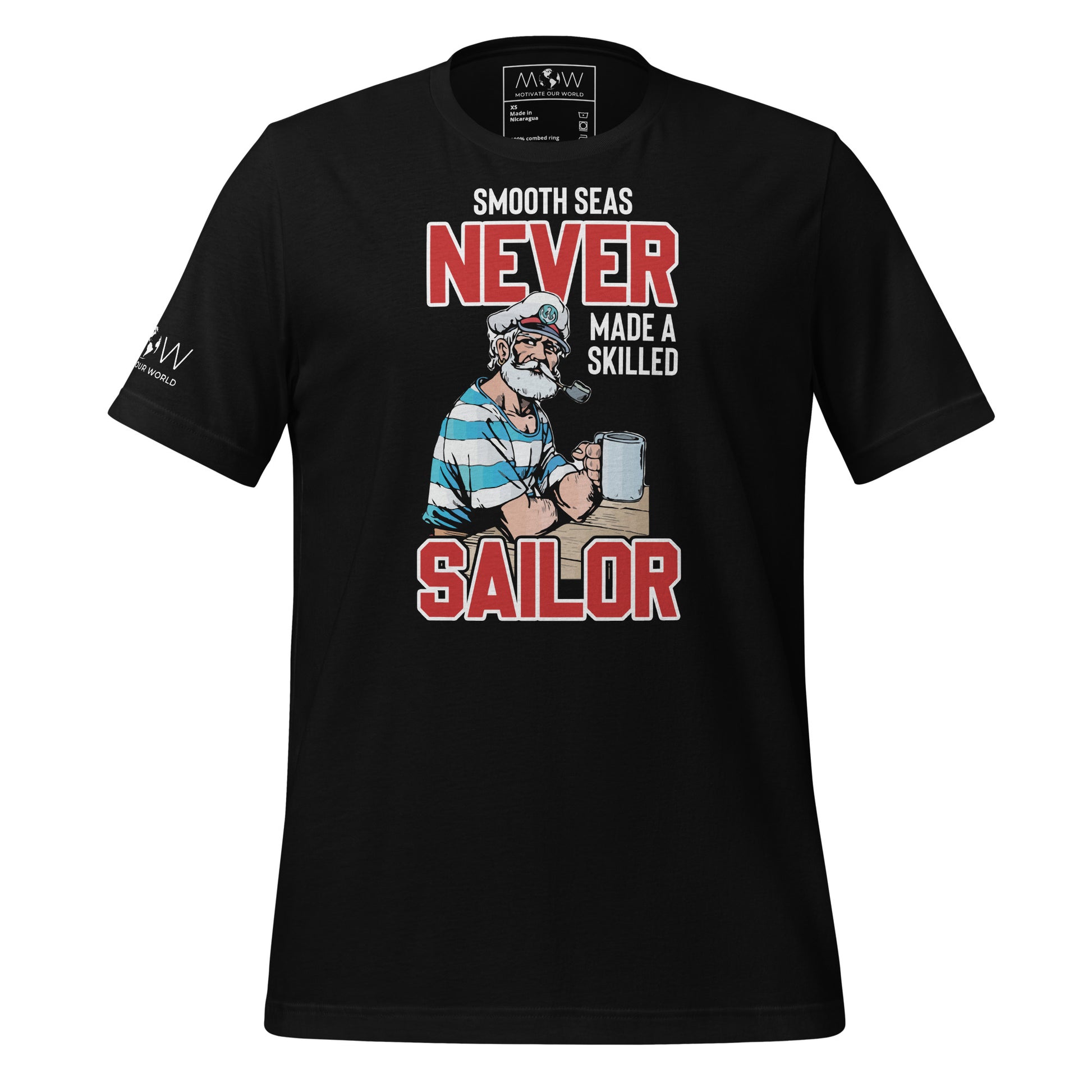 Skilled Sailor Men's Motivational Black T-Shirt