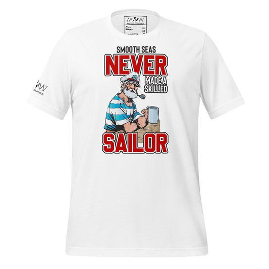 Skilled Sailor Men's Motivational Whiite T-Shirt