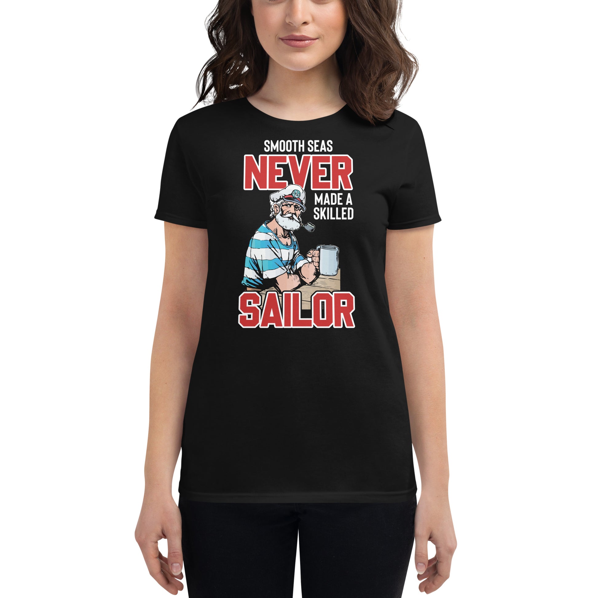 Skilled Sailor Women’s Motivational Black T-Shirt