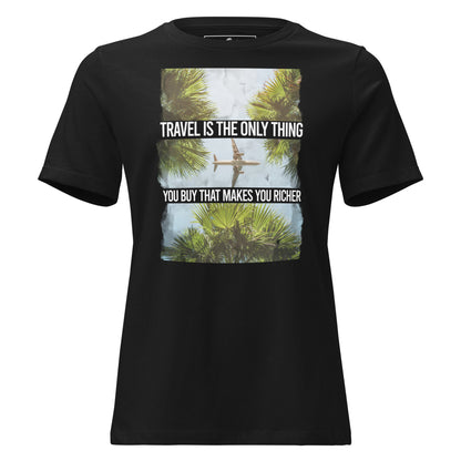Sky’s the Limit (Tropical Flight Design) Black Motivational Women’s T-Shirt