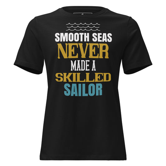 Smooth Seas Black Motivational Women’s T-Shirt