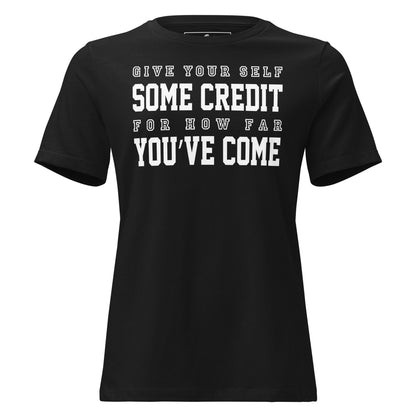 Some Credit – Varsity Edition Black Motivational Women’s T-Shirt
