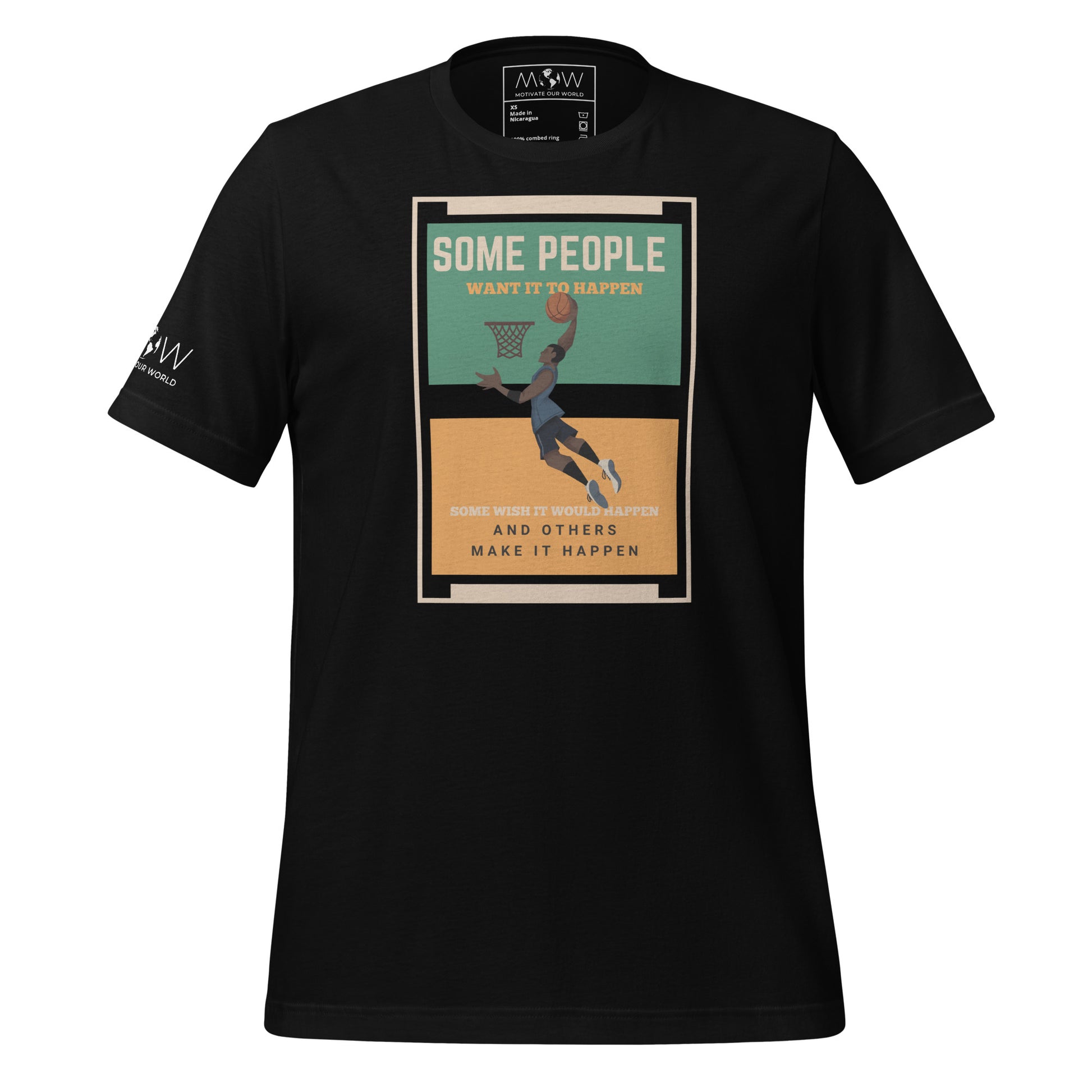 "Some People Want It to Happen" Basketball Dunk Men's Motivational Black T-Shirt