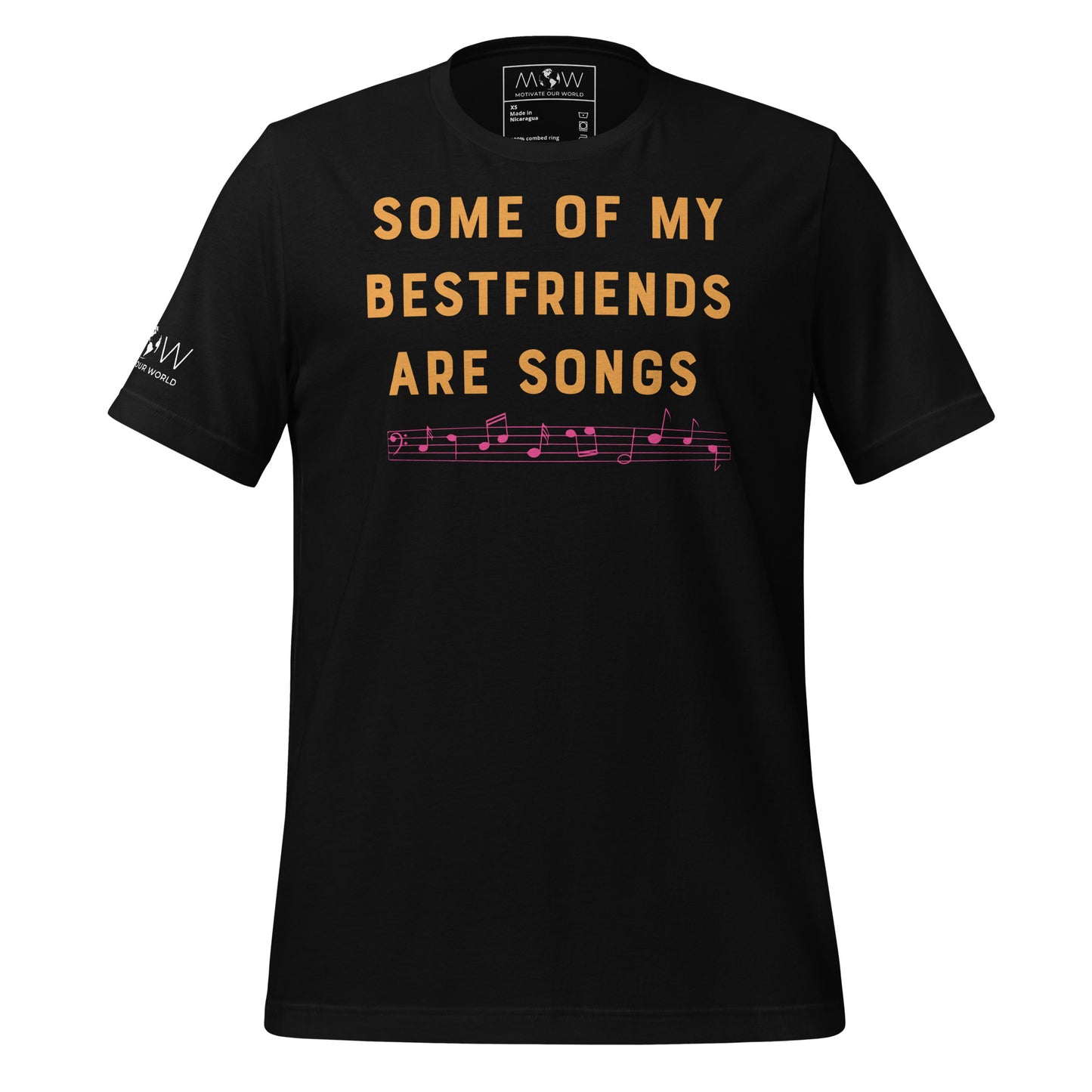 Some of My Best Friends Are Songs – Classic Notes Edition Black Motivational Men's T-Shirt