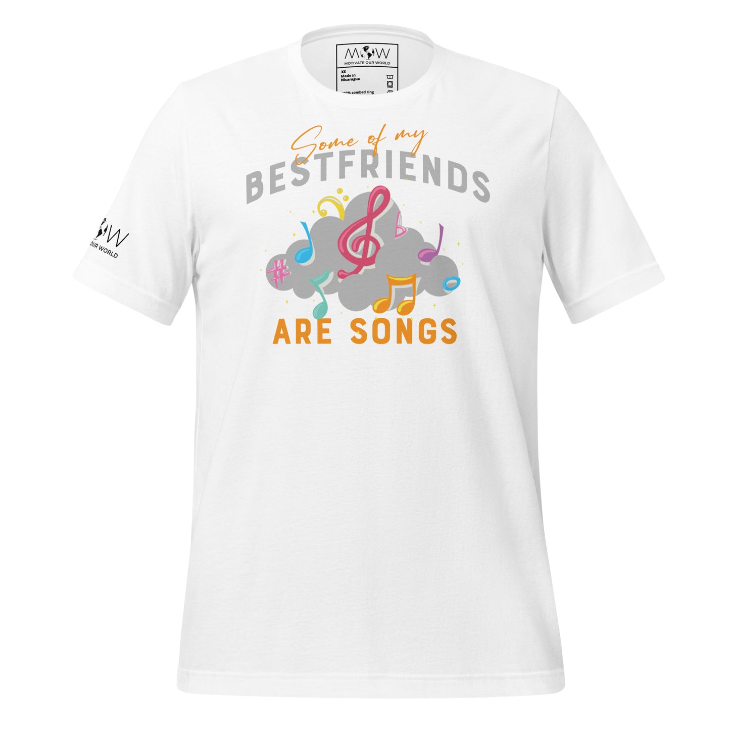 Some of My Best Friends Are Songs – Cloud Notes Edition White Motivational Men's T-Shirt