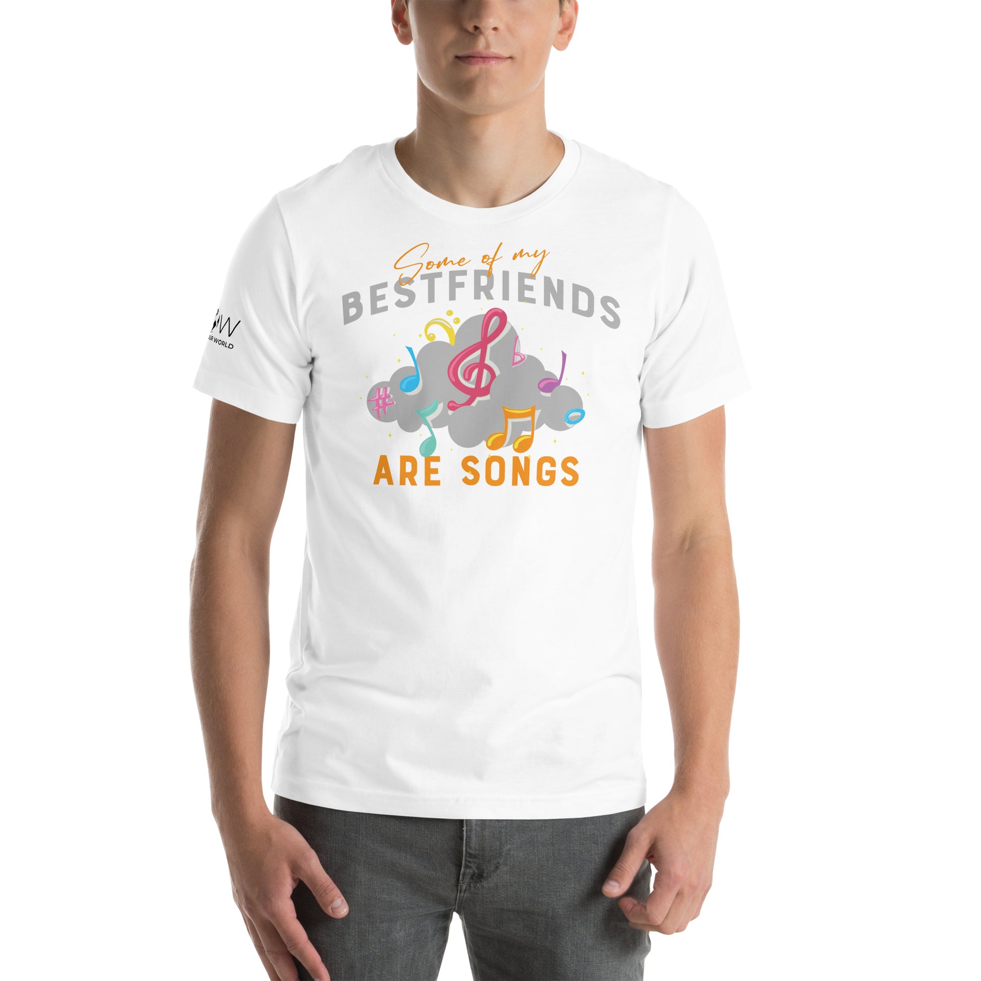 Some of My Best Friends Are Songs – Cloud Notes Edition White Motivational Men's T-Shirt