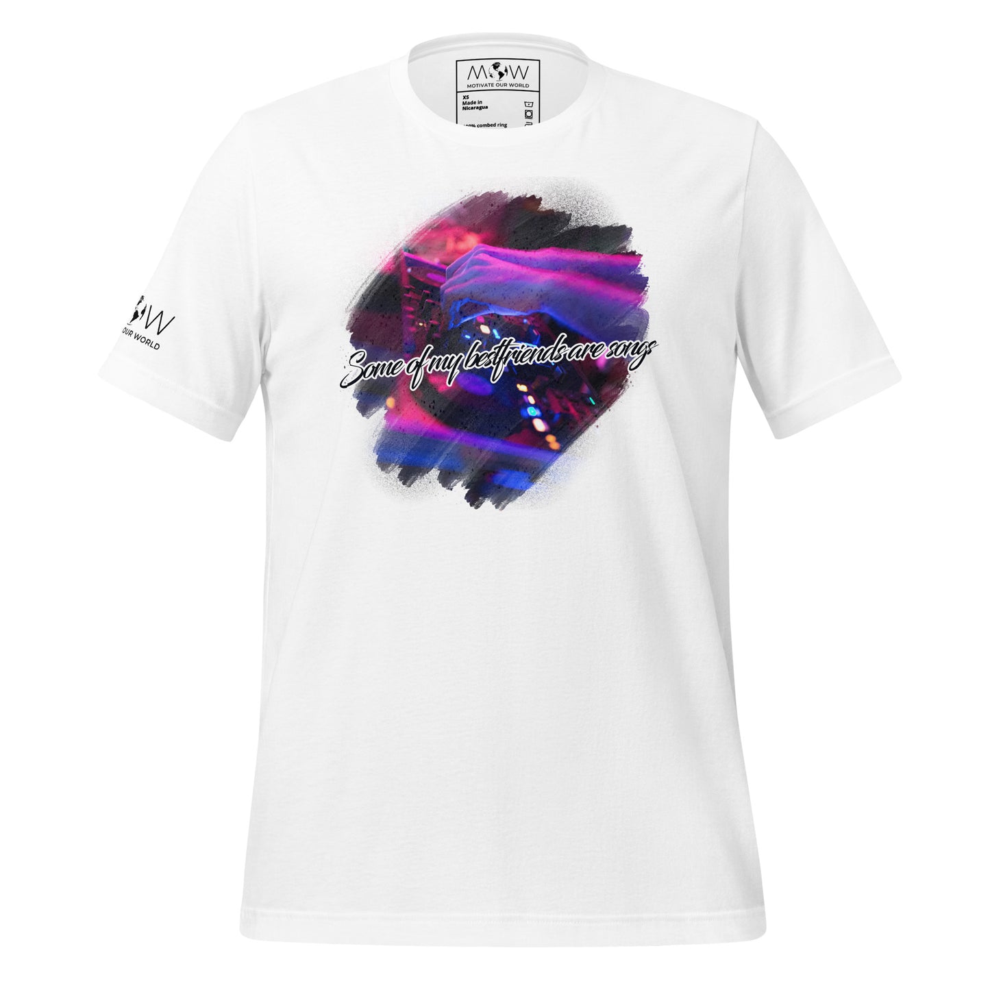 Some of My Best Friends Are Songs – DJ Edition White Motivational Men's T-Shirt