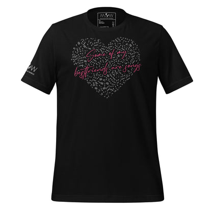 Some of My Best Friends Are Songs – Heart Notes Edition Black Motivational Men's T-Shirt