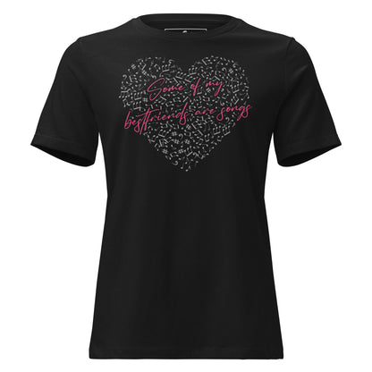 Some of My Best Friends Are Songs – Heart Notes Edition Black Motivational Women’s T-Shirt