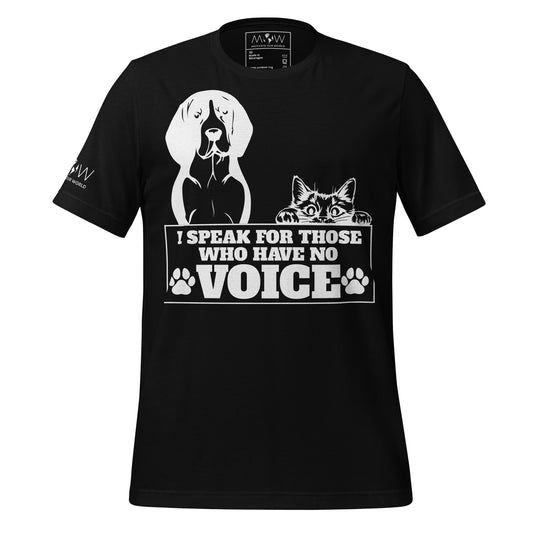 Speak for Those Who Have No Voice Black Motivational Men's T-Shirt
