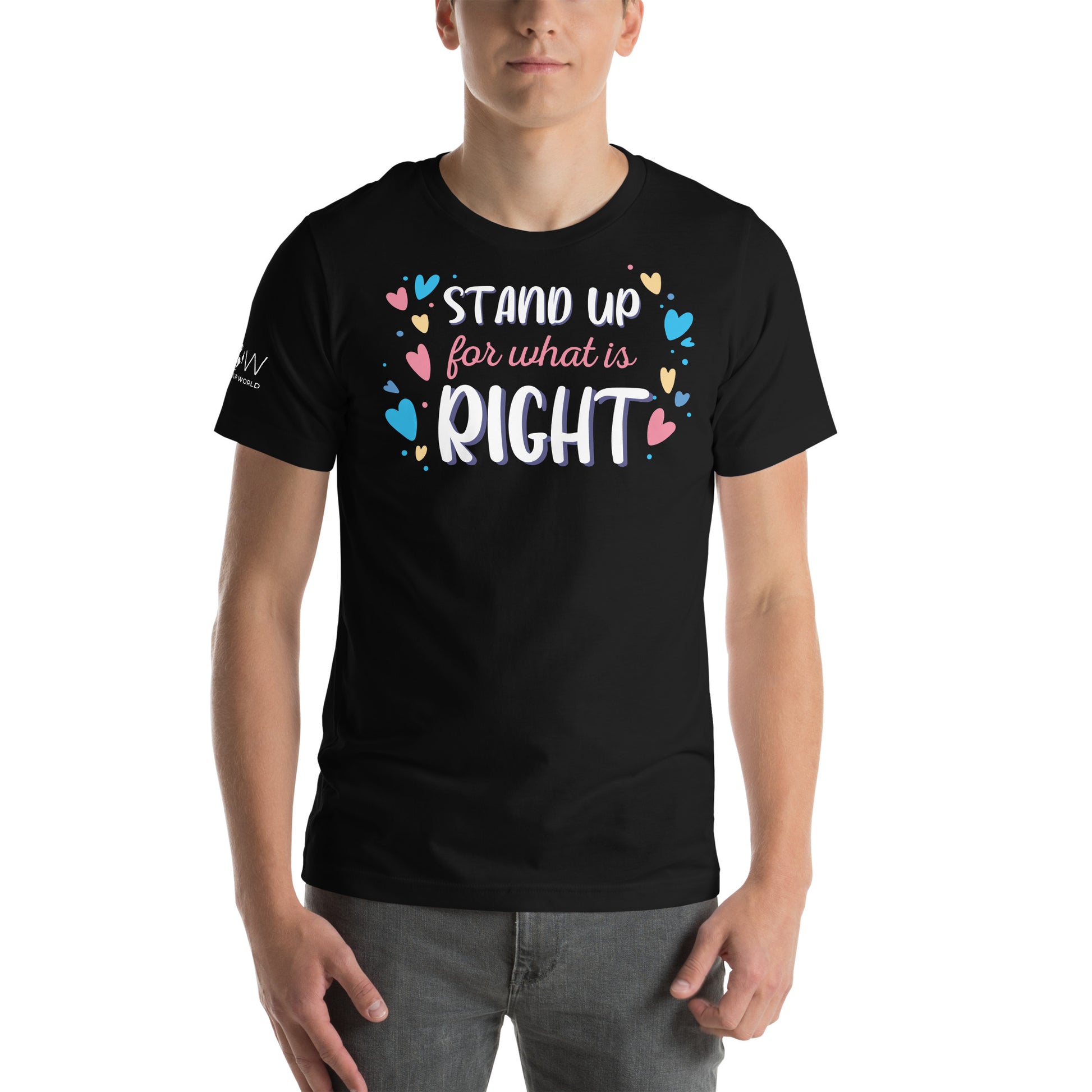 Stand Up for What Is Right - Heart Edition Black Motivational Men's T-Shirt