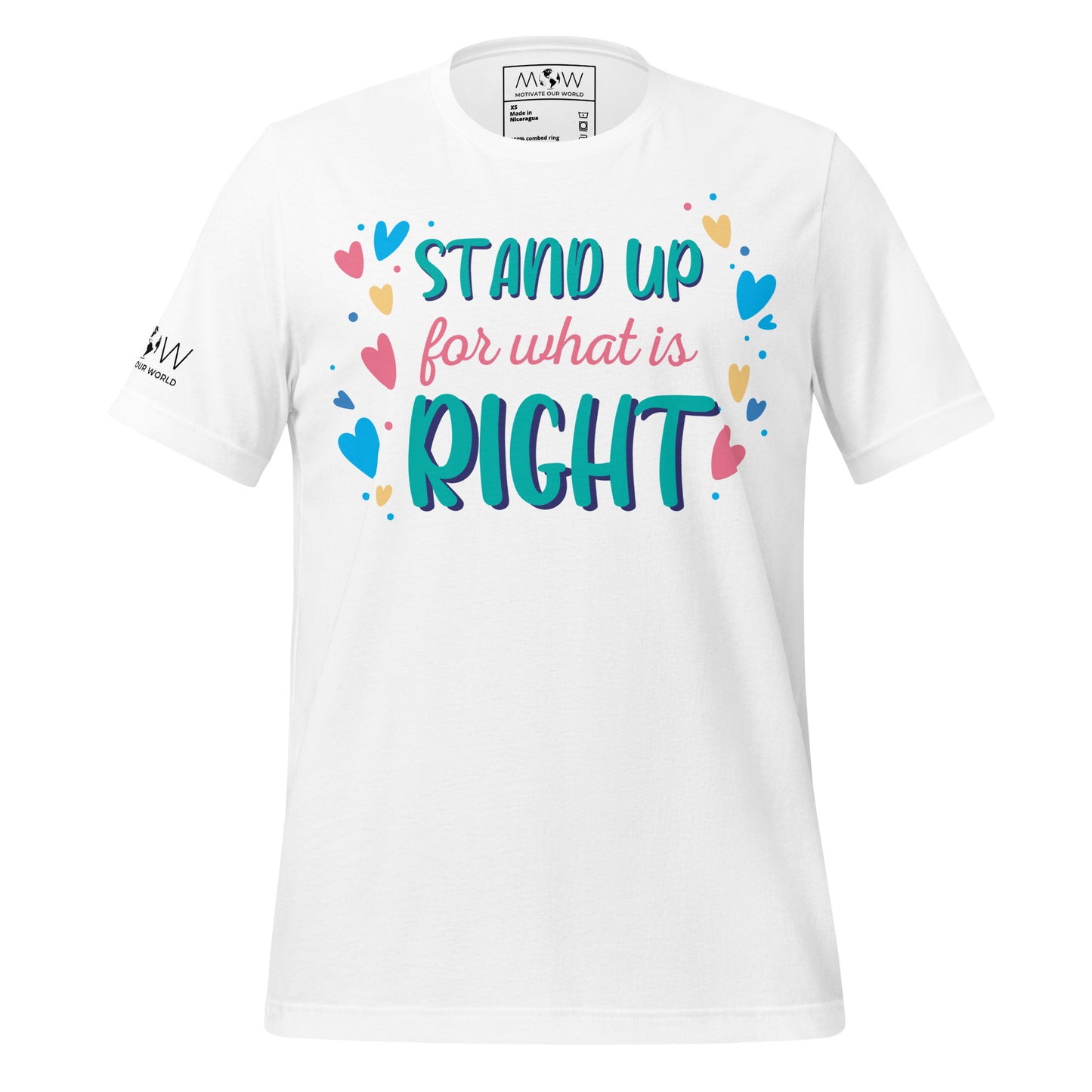 Stand Up for What Is Right - Heart Edition White Motivational Men's T-Shirt