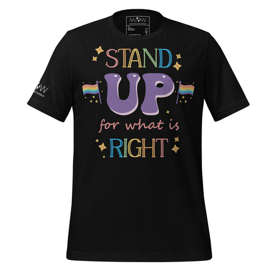 Stand Up for What Is Right Black Motivational Men's T-Shirt