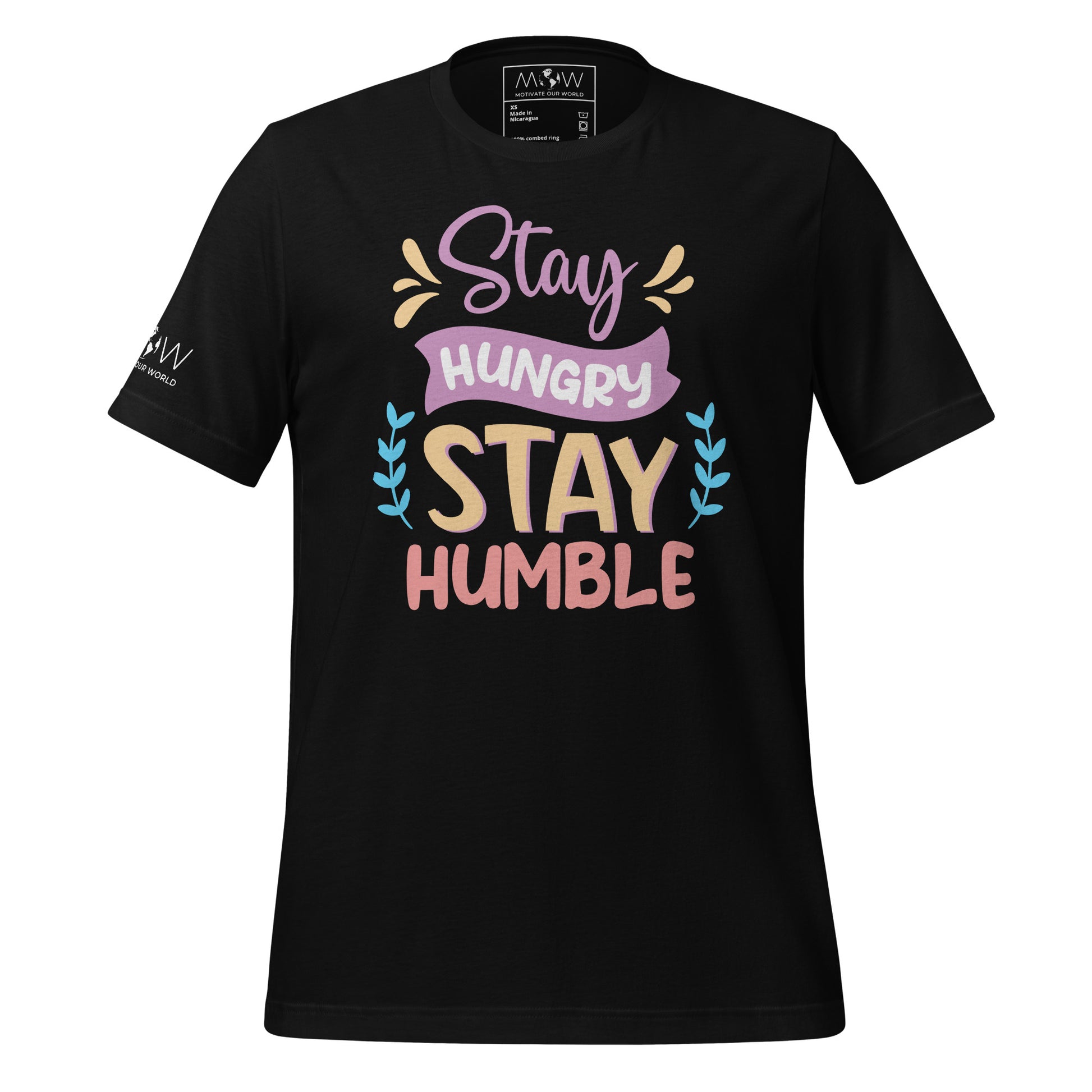 Stay Hungry Stay Humble Men's Motivational Black T-Shirt