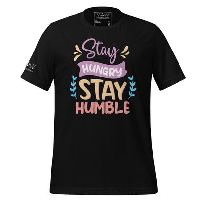 Stay Hungry Stay Humble Men's Motivational Black T-Shirt