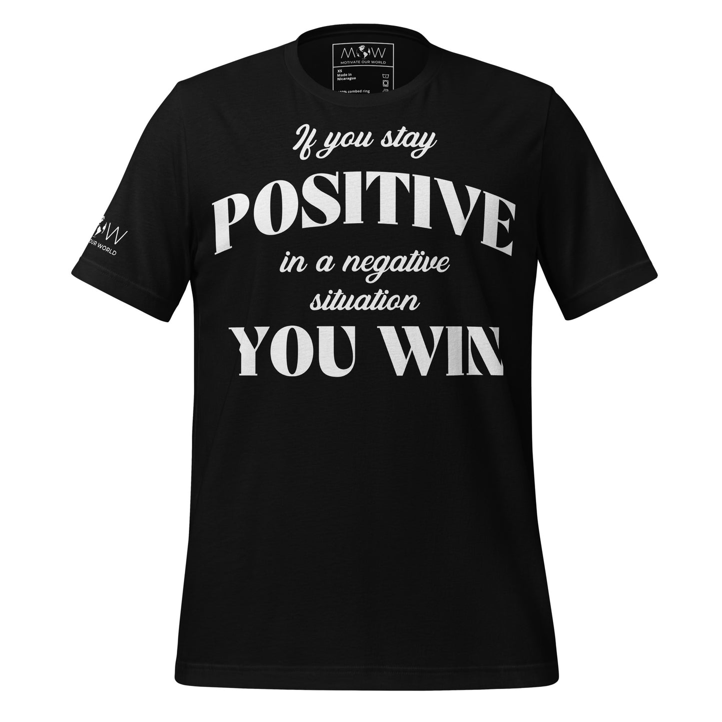Stay Positive, You Win Black Motivational Men's T-Shirt
