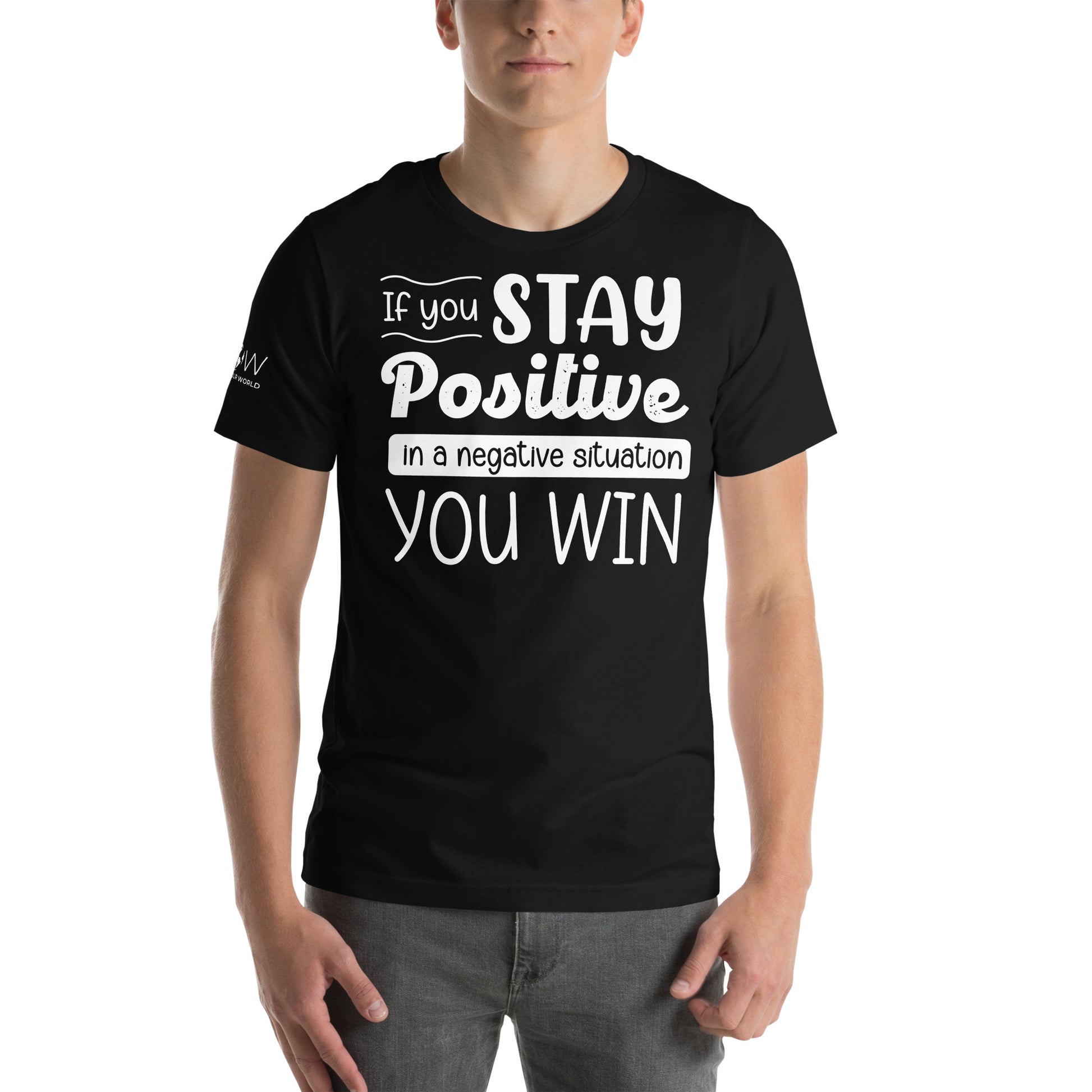 Stay Positive, You Win – Uplift Edition Black Motivational Men's T-Shirt