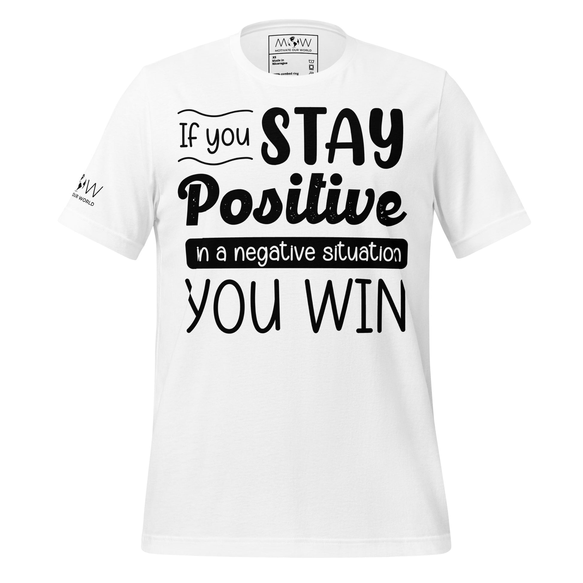 Stay Positive, You Win – Uplift Edition White Motivational Men's T-Shirt