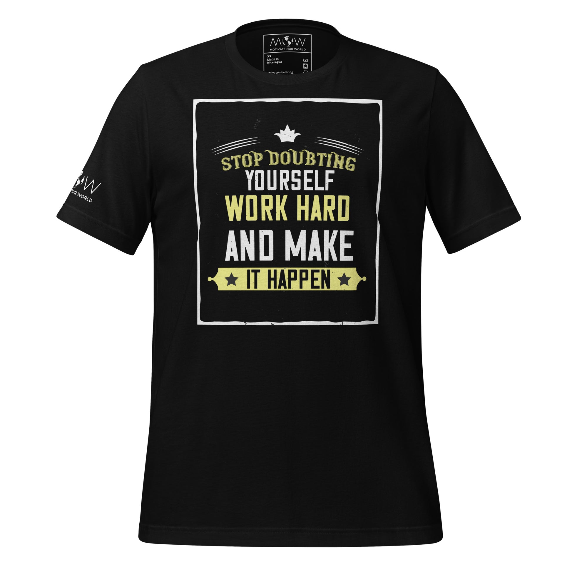 Stop Doubting Men's Motivational Black T-Shirt