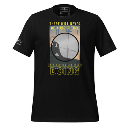 Stop Waiting and Start Doing Men's Motivational Black T-Shirt