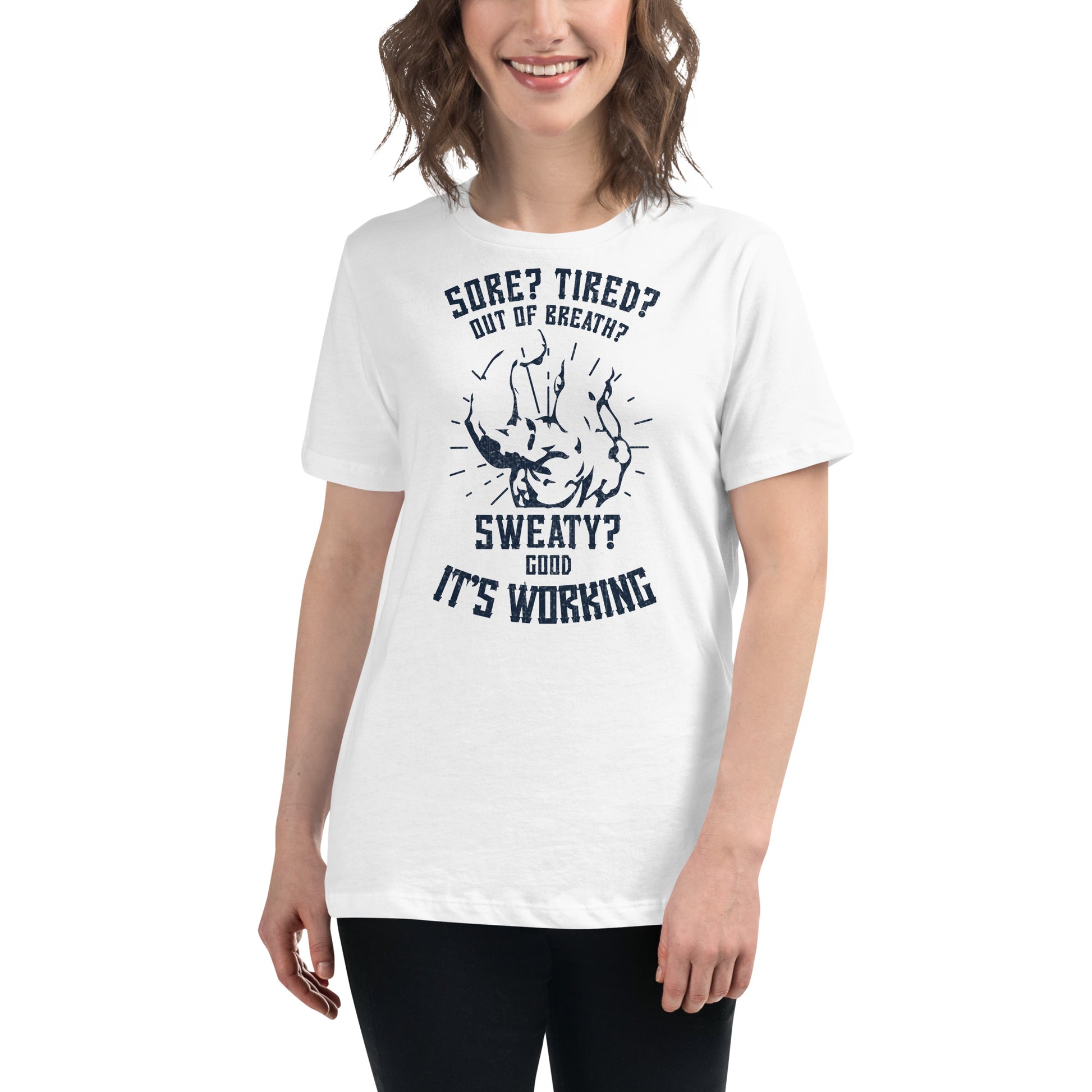 Strength in Struggle White Motivational Women’s T-Shirt