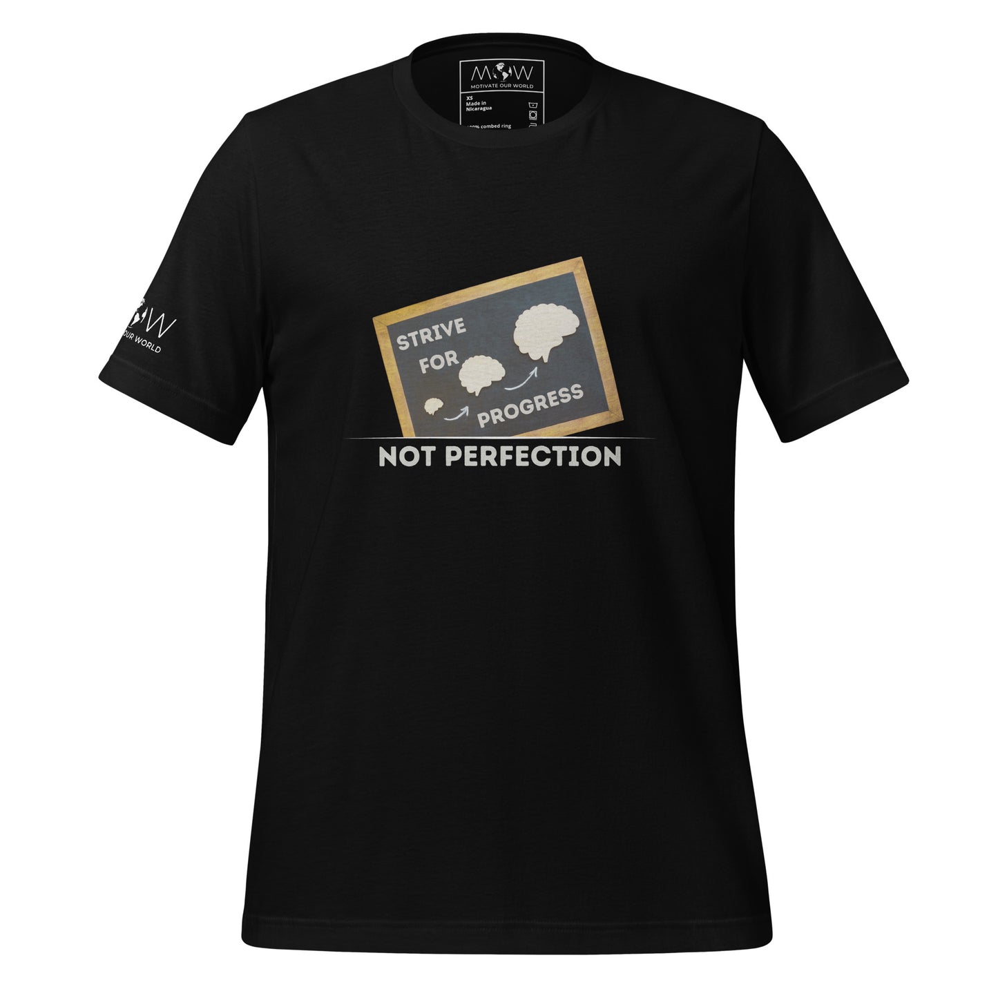 Strive for Progress Men's Motivational Black T-Shirt