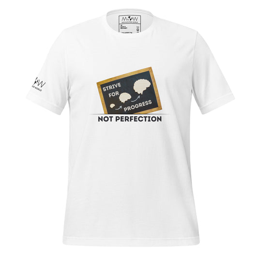 Strive for Progress Men's Motivational White T-Shirt