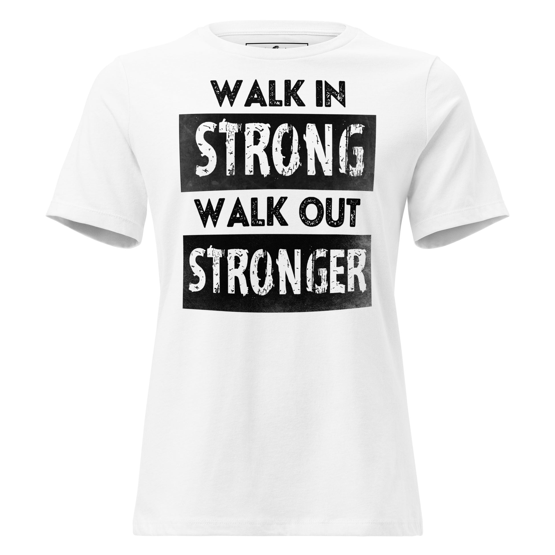 Strong Stronger White Motivational Women’s T-Shirt