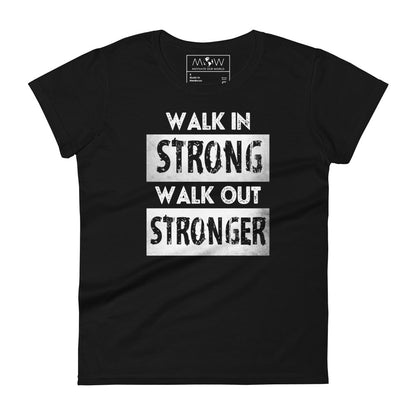 Strong Stronger Women’s Motivational Black T-Shirt