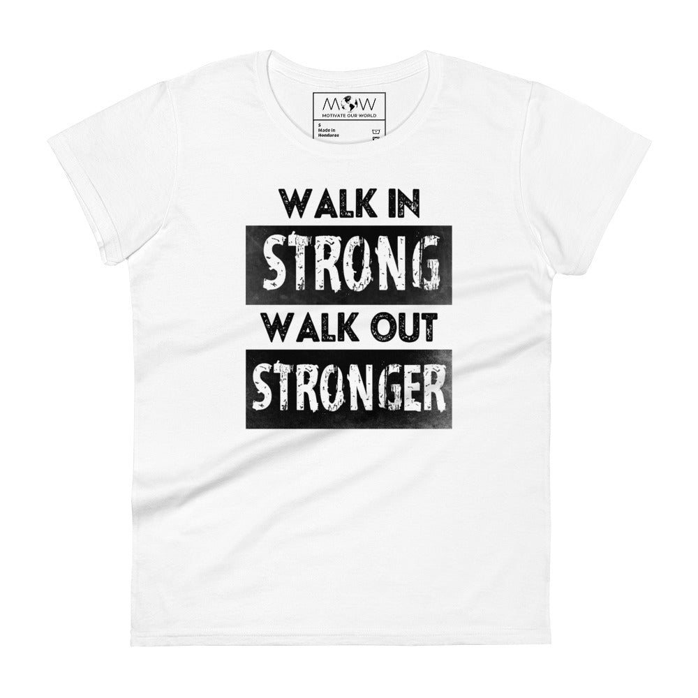 Strong Stronger Women’s Motivational White T-Shirt