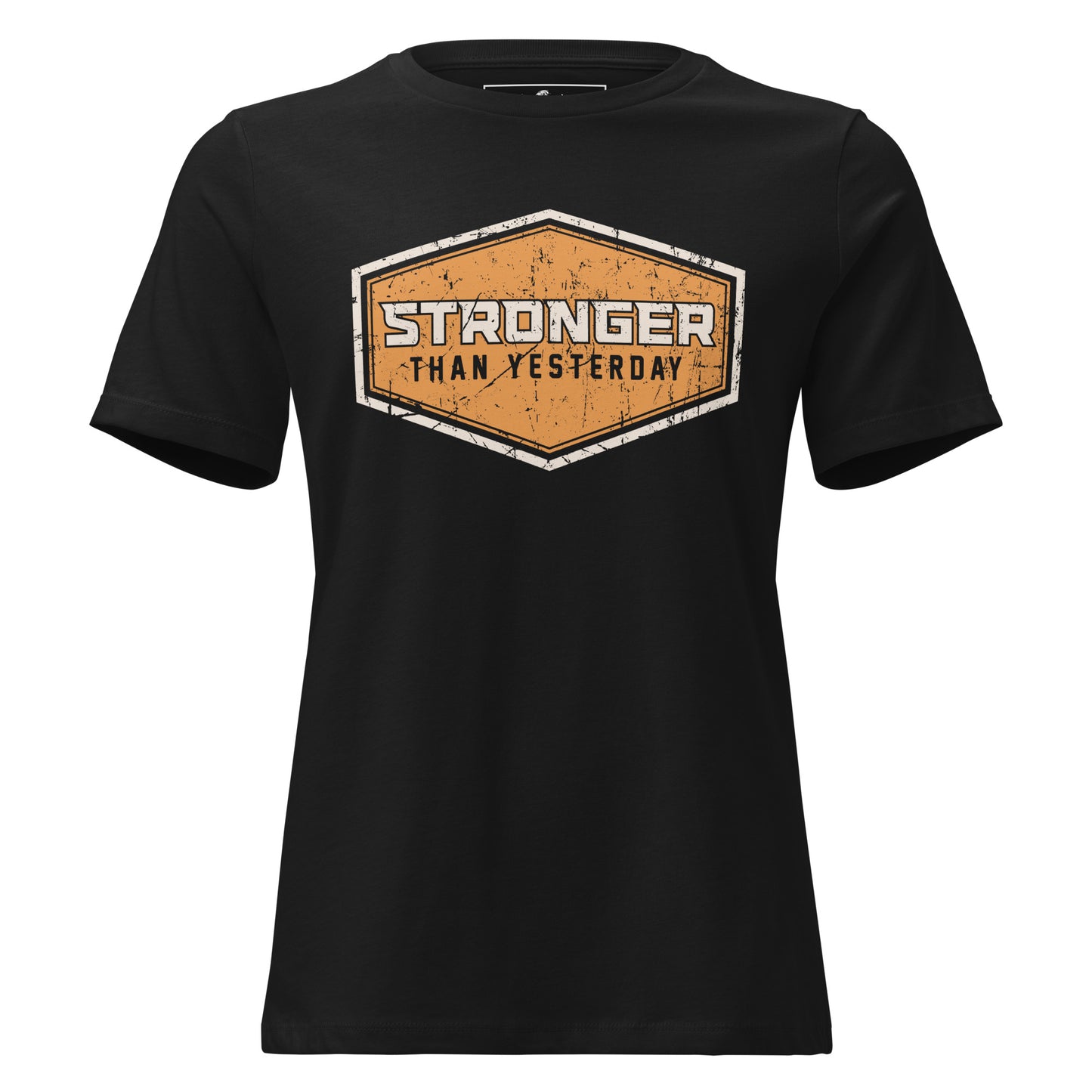Stronger Than Yesterday Black Motivational Women’s T-Shirt