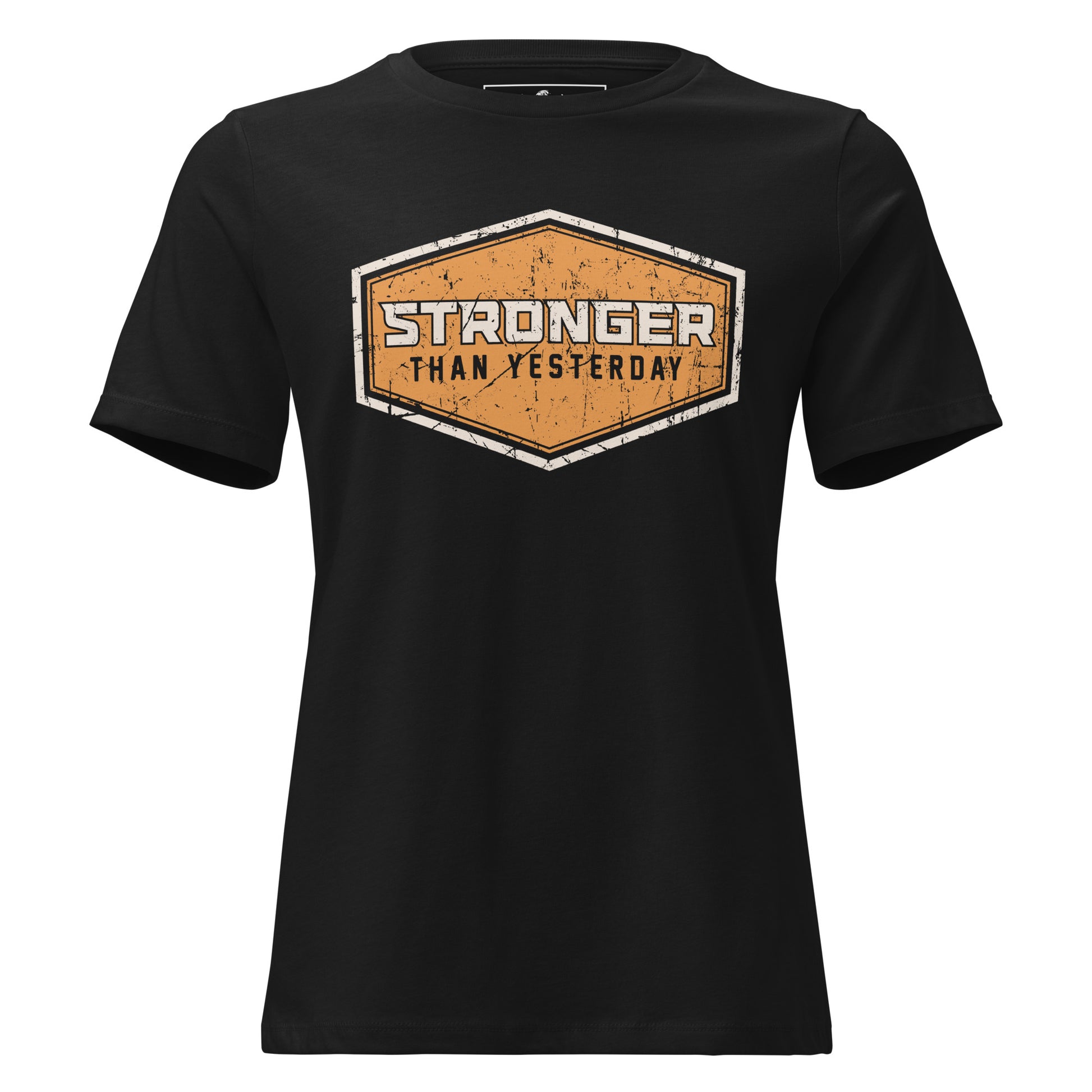 Stronger Than Yesterday Black Motivational Women’s T-Shirt