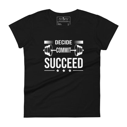 Succeed Women's Motivational Black T-Shirt