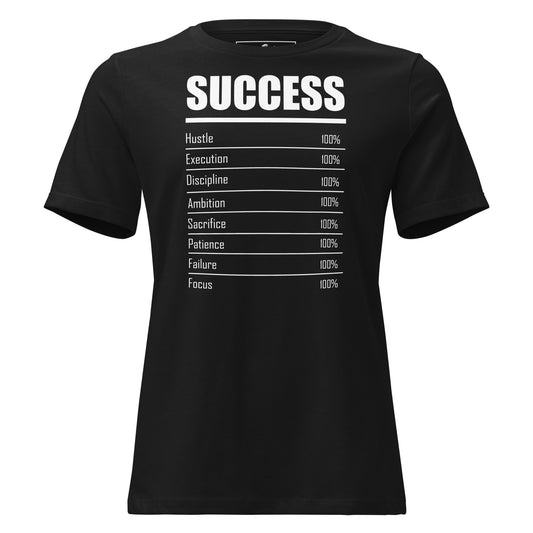 Success 100% Mindset Black Motivational Women’s T-Shirt