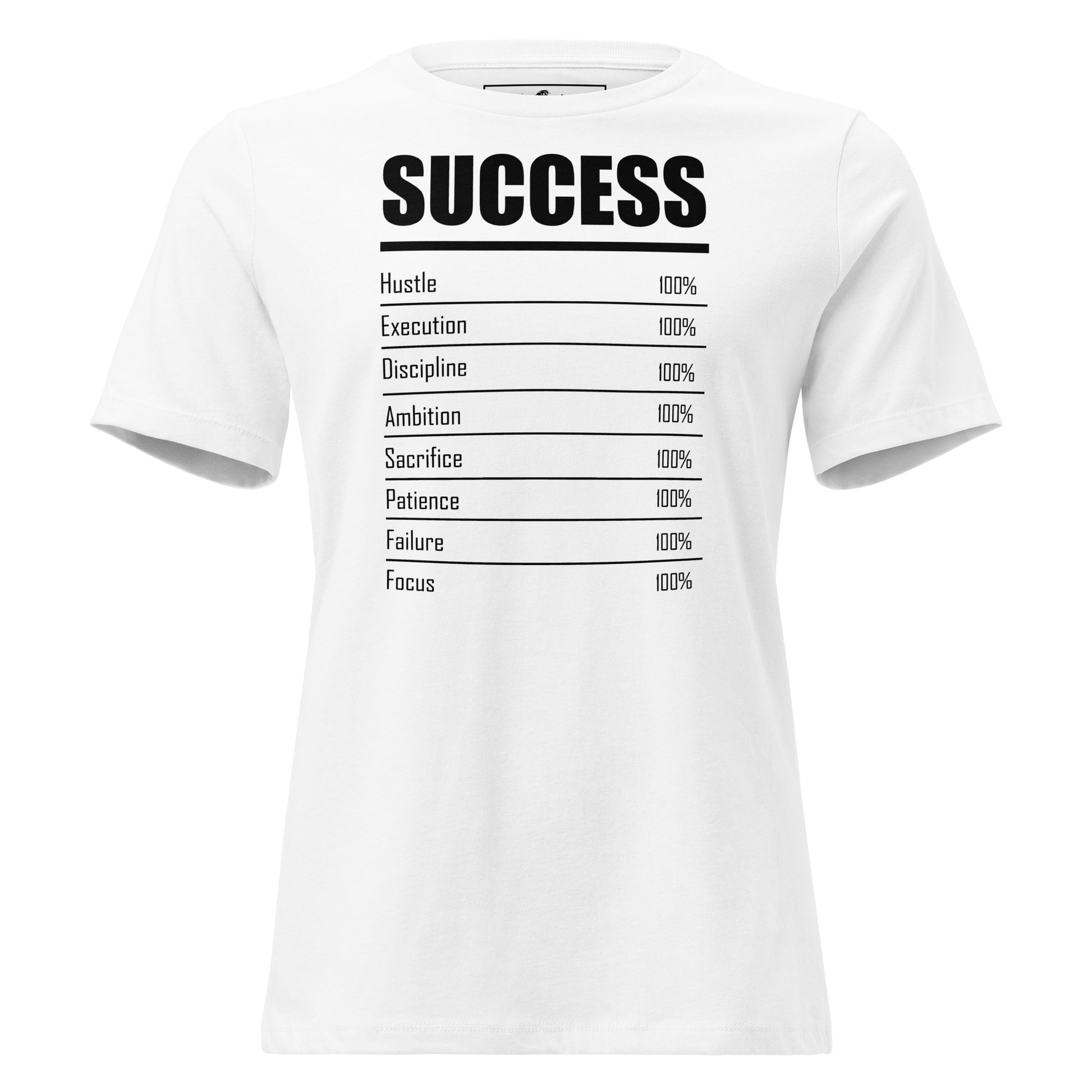 Success 100% Mindset White Motivational Women’s T-Shirt