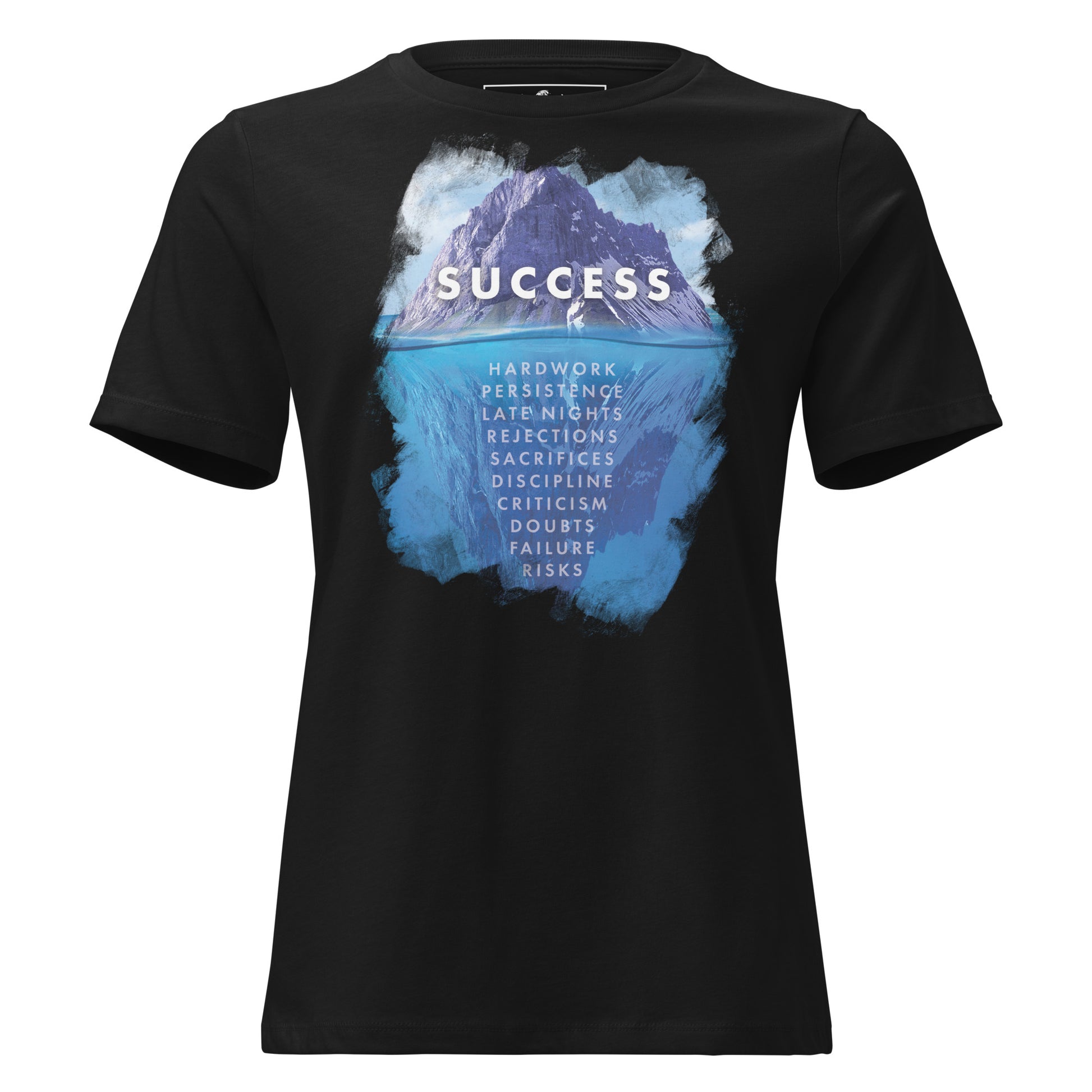 Success Iceberg Black Motivational Women’s T-Shirt