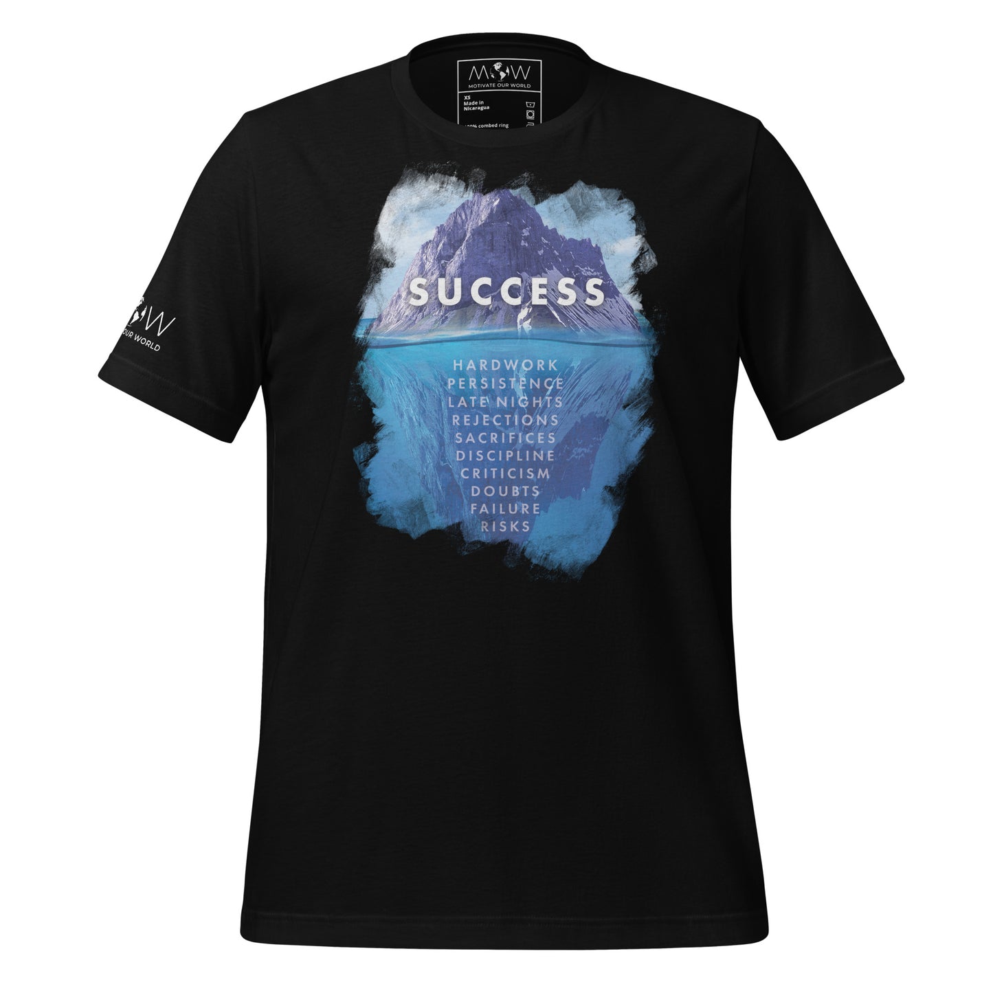 Success Iceberg Men's Motivational Black T-Shirt