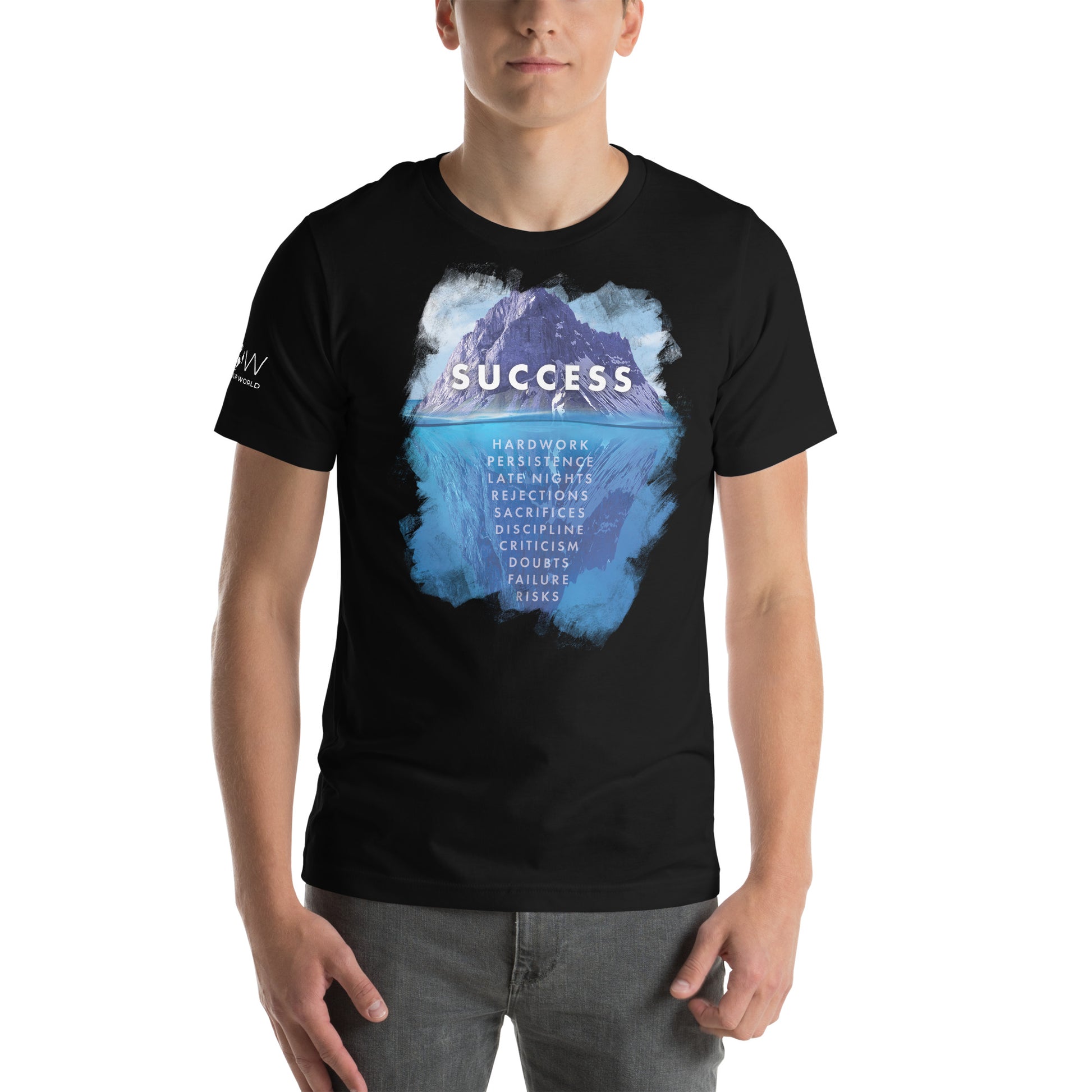 Success Iceberg Men's Motivational Black T-Shirt