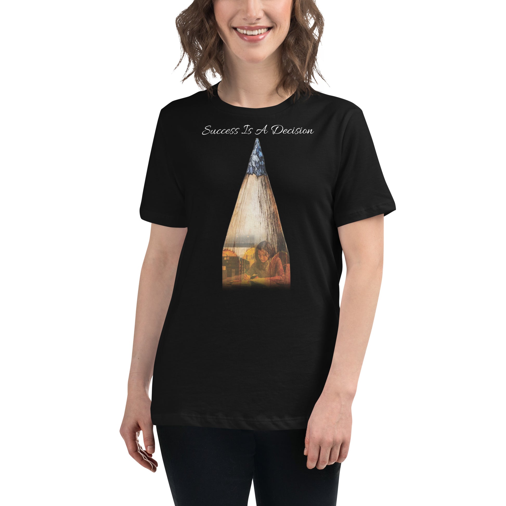 Success Is A Decision Pencil Black Motivational Women’s T-Shirt Lifestyle