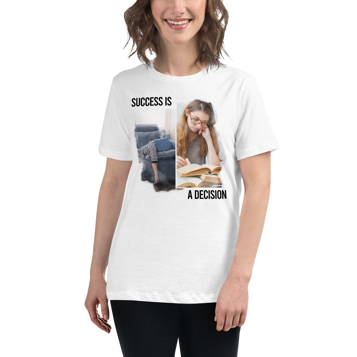 Success Is A Decision Study White Motivational Women’s T-Shirt Lifestyle