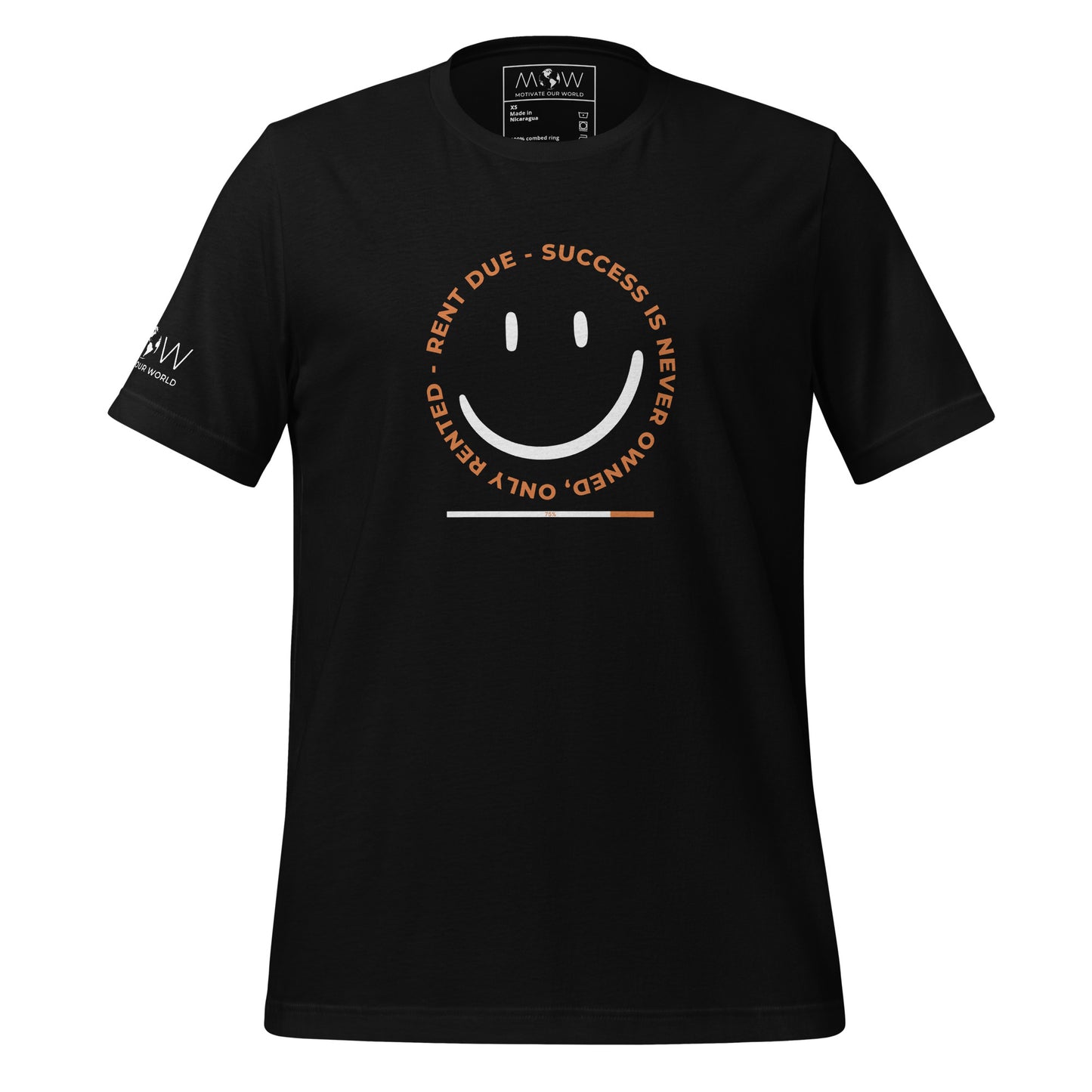 Success Is Never Owned Men's Motivational Black T-Shirt
