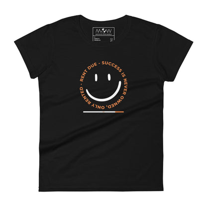 Success Is Never Owned Women's Motivational Black T-Shirt
