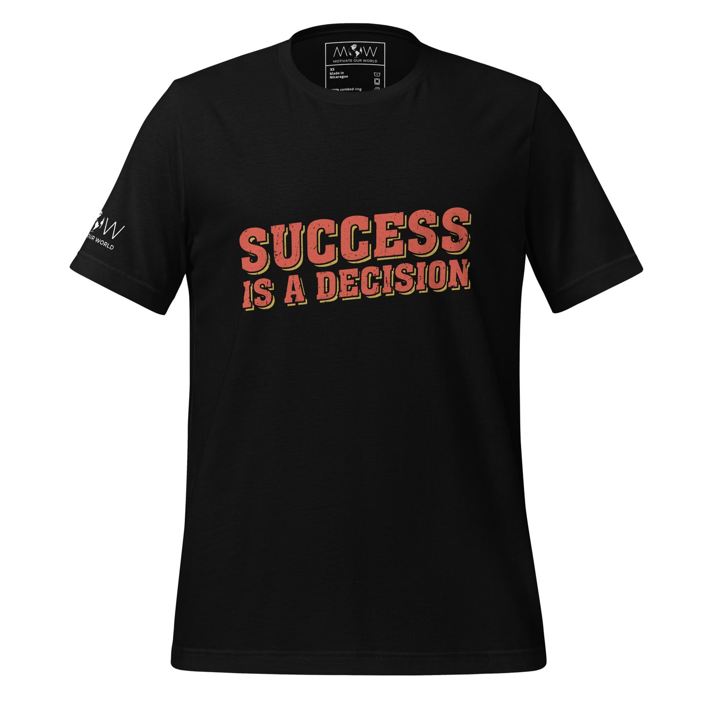 Success Is a Decision Men's Motivational Black T-Shirt