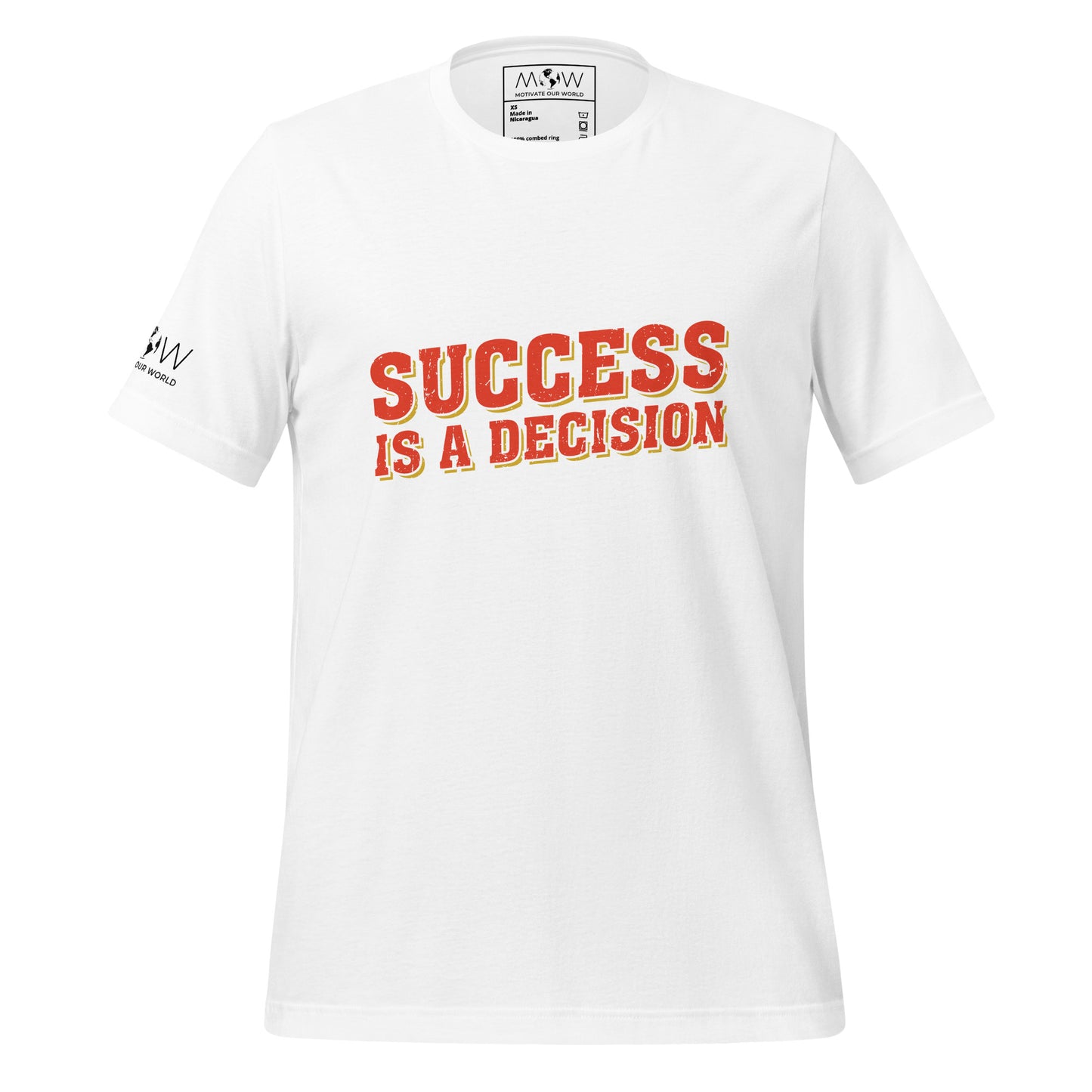 Success Is a Decision Men's Motivational White T-Shirt