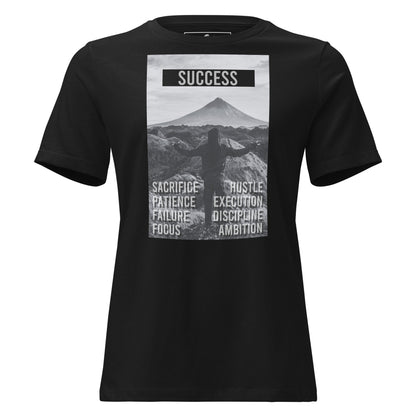Success Mountain Vision Black Motivational Women’s T-Shirt