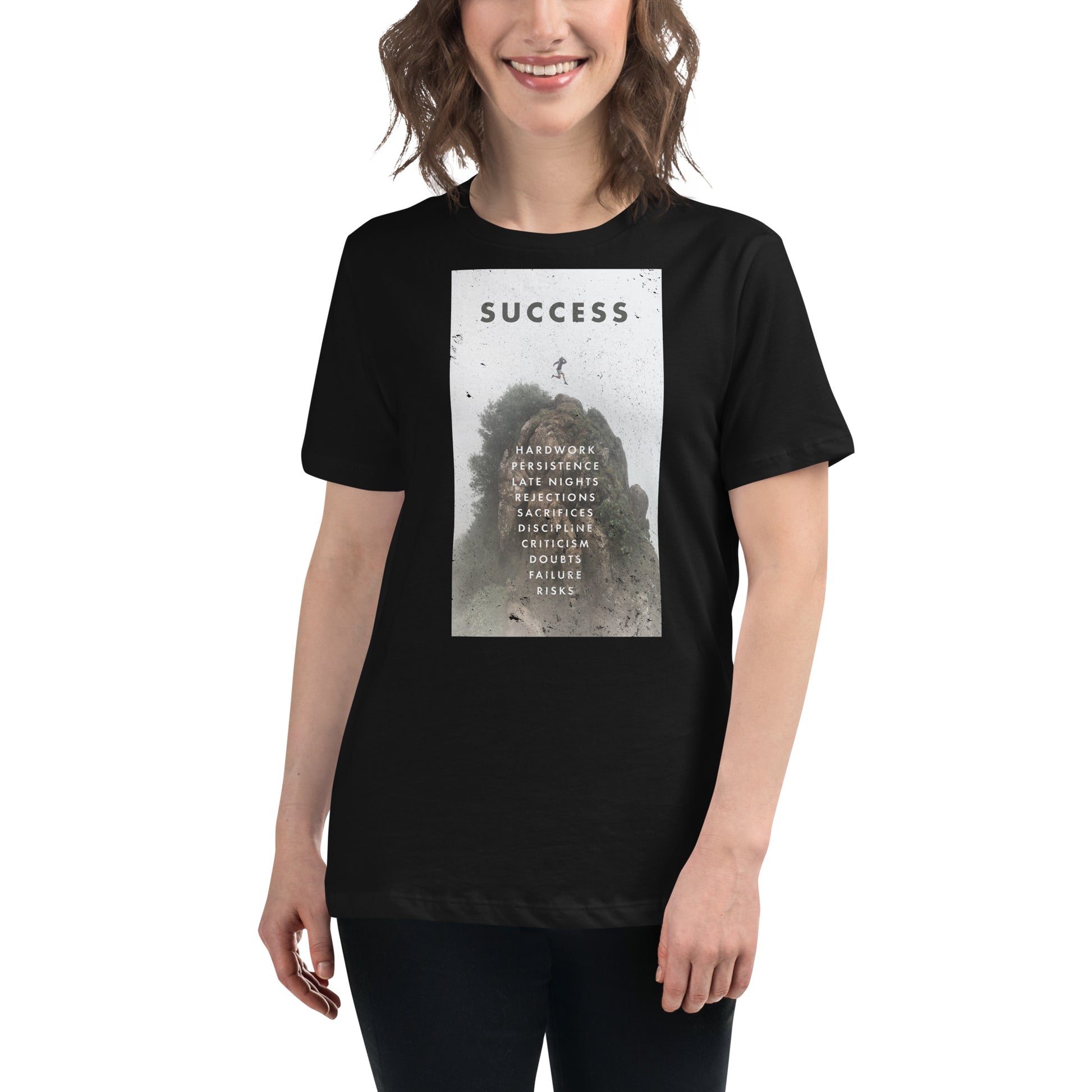 Success Path Black Motivational Women’s T-Shirt Lifestyle