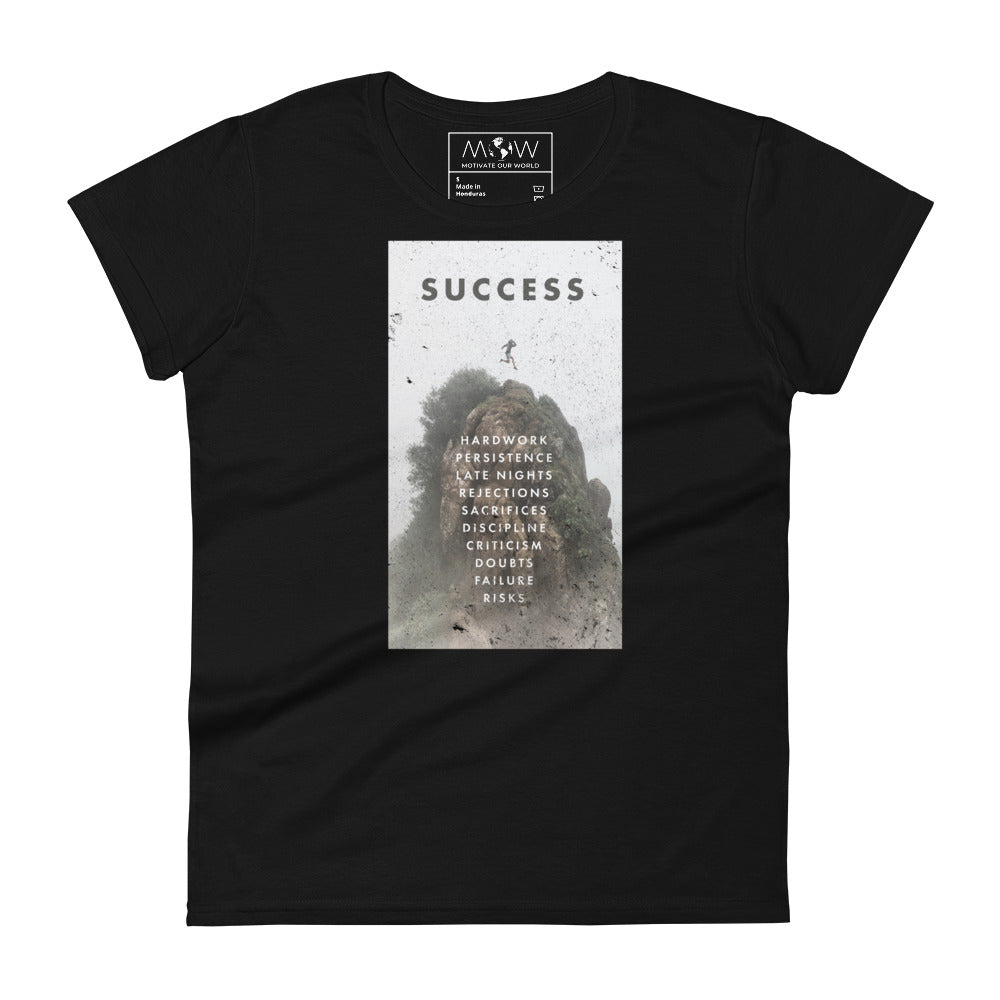 Success Path Women’s Motivational Black T-Shirt