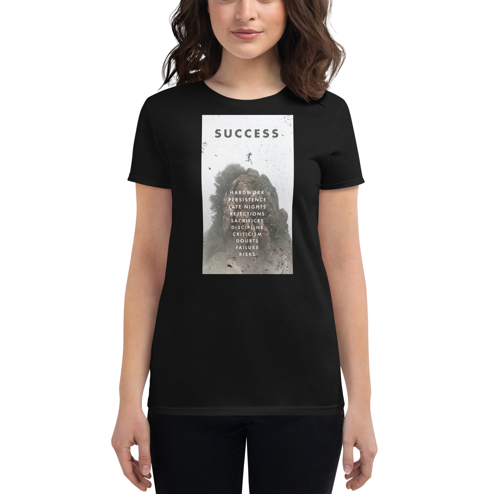 Success Path Women’s Motivational Black T-Shirt