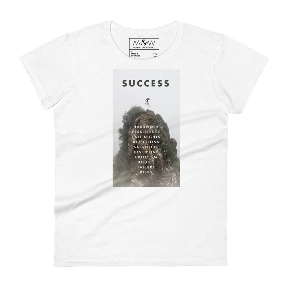 Success Path Women’s Motivational White T-Shirt