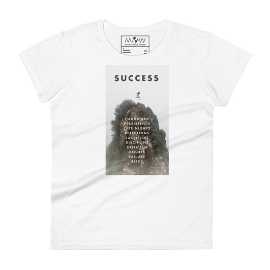 Success Path Women’s Motivational White T-Shirt